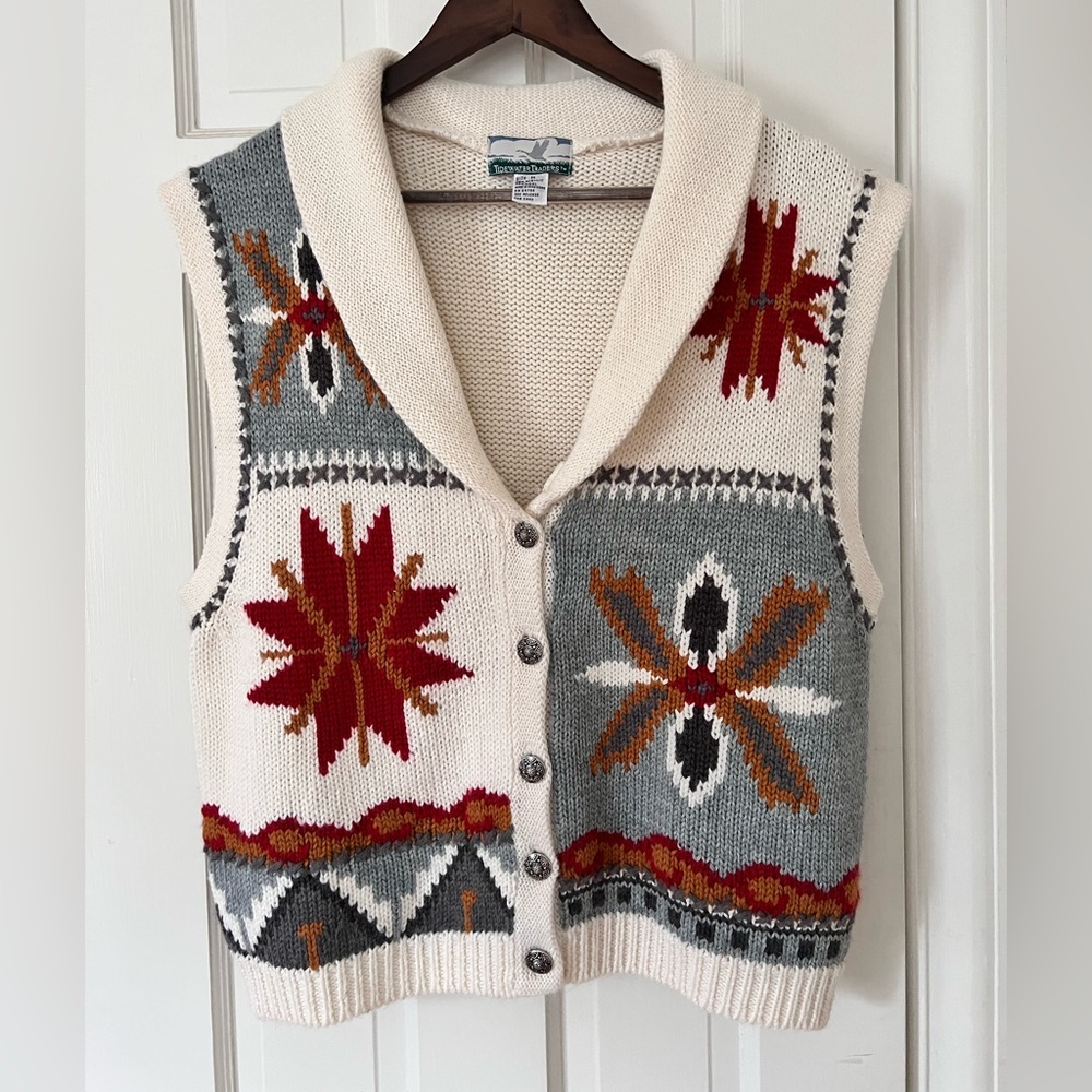 Vintage Tidewater Traders Wool Winter sweater vest size M